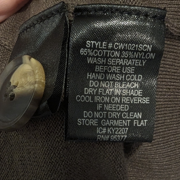 Sanctuary Long Cardigan Sweater olive army green NWT M button down cotton pocket - Picture 7 of 8